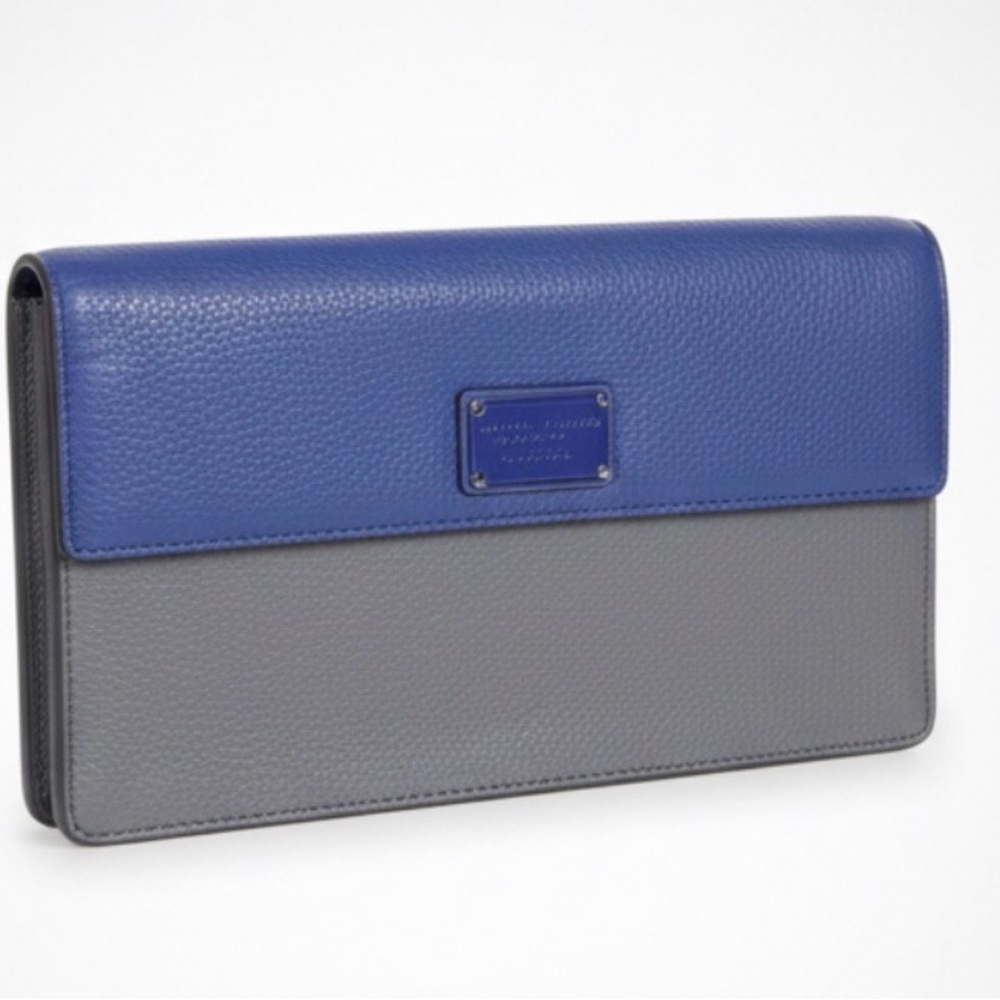 Marc By Marc Jacobs Standard Supply Clutch Wallet Periwinkle And Gray Pebble